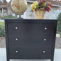 Black Solid Wood Dresser Chest of Drawers Furniture 