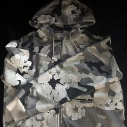 Snow Camo Denim Tears Zip Up Hoodie
