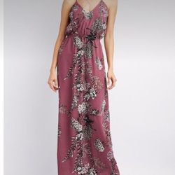 Charlotte Russe Purple Floral Maxi Dress 