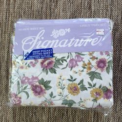 2 Sets: Vtg Signature 3-Piece Twin Sz Sheet Set Alice Floral Cotton-poly No-Iron