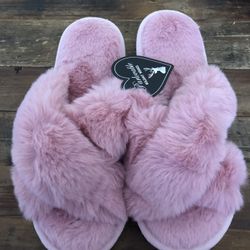 Pink Fuzzy Slippers