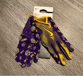 🔥🔥Nike LSU Tigers Team Issued Vapor Jet 8.0 Football Gloves - Large
