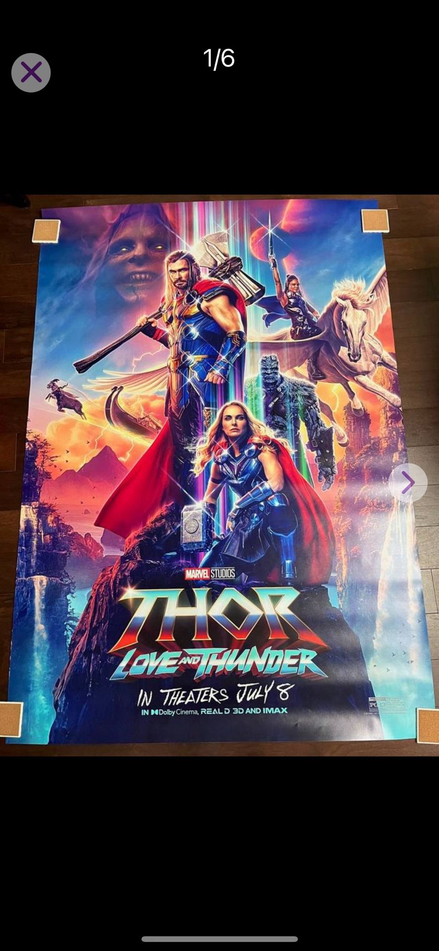 Thor Love & Thunder Huge Movie Theater Poster 48x70 inches. (double sided)