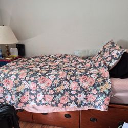Homemade Wood twin Bed With Three Large Drawers Under