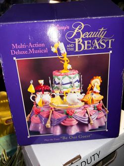1991 Enesco Disney Beauty And The Beast Be Our Guest Musical Collectible