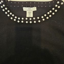 Vintage Holston Pearl Embellished Sweater Top Black Size Extra Large