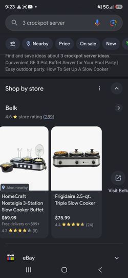 Bella 3 piece Crock Pot server
