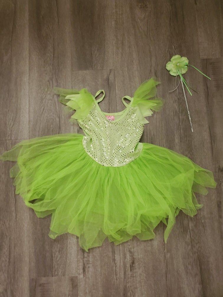 Disney Tinkerbell Dress And Wand