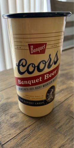 Banquet Coors beer tin cup