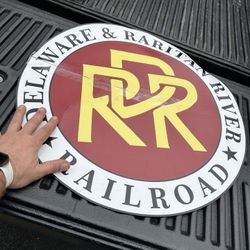 Delaware Raritan River railroad engine sign