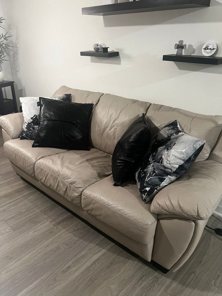 Leather furniture.
