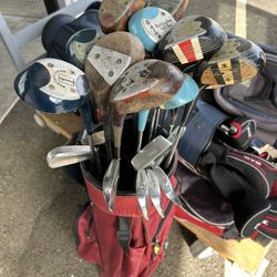 Lot of Vintage Golf Clubs