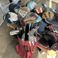 Lot of Vintage Golf Clubs