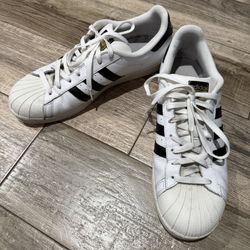 Adidas Men's Size 11 Superstar Black and White Shoes Sneakers, worn no box