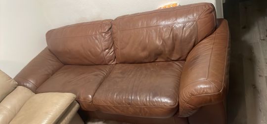 2 leather sofas / couch