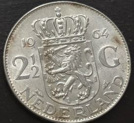 2  1/2 Gulden 1964. Coin of Nederland