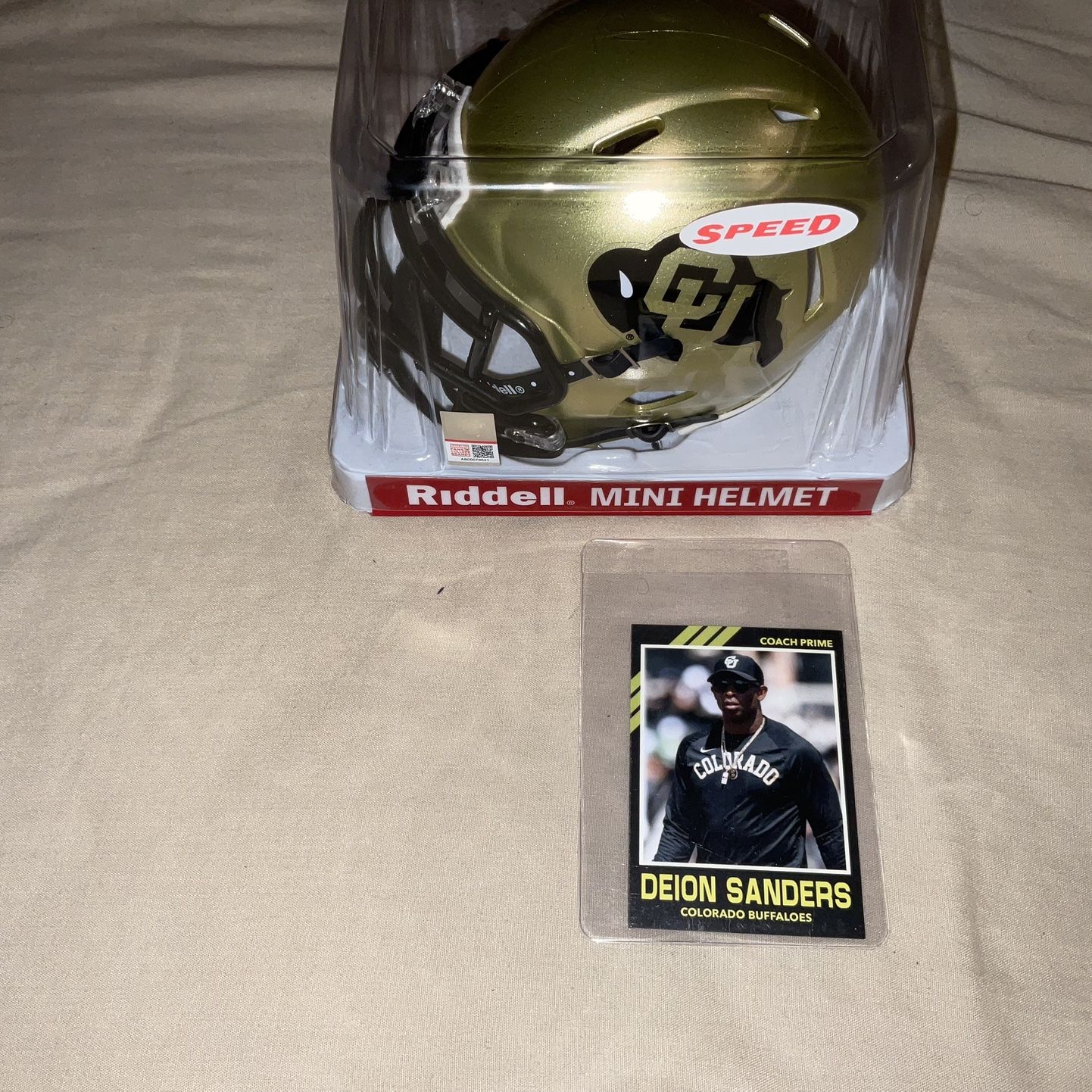 Deion Sanders COLORADO BUFFALOES #21 Custom Gold NCAA Riddell SPEED Authentic MINI Football Helmet + Coach Prime Football Card for Sale in Sacramento, CA - OfferUp Deion Sanders COLORADO BUFFALOES #21 Custom Gold NCAA Riddell SPEED Authentic MINI Football Helmet + Coach Prime Football Card for Sale in Sacramento, CA - OfferUp