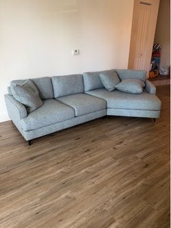 Brand New Open Box Modern Gray Sectional Couch w/ Chaise – 108” Wide