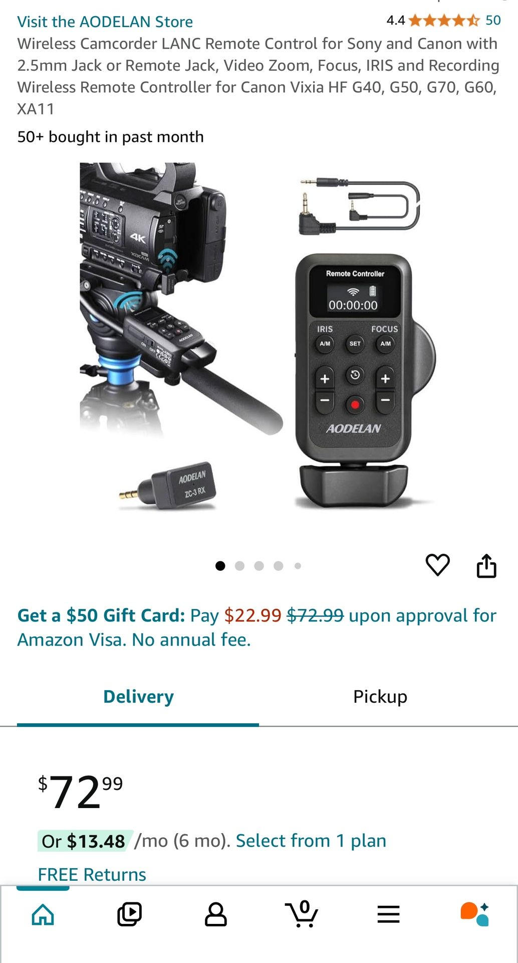 Aodelan Wireless Camcorder LANC Remote Control for Sony and Canon