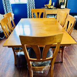 Expandable Butterfly Leaf Table With Chairs