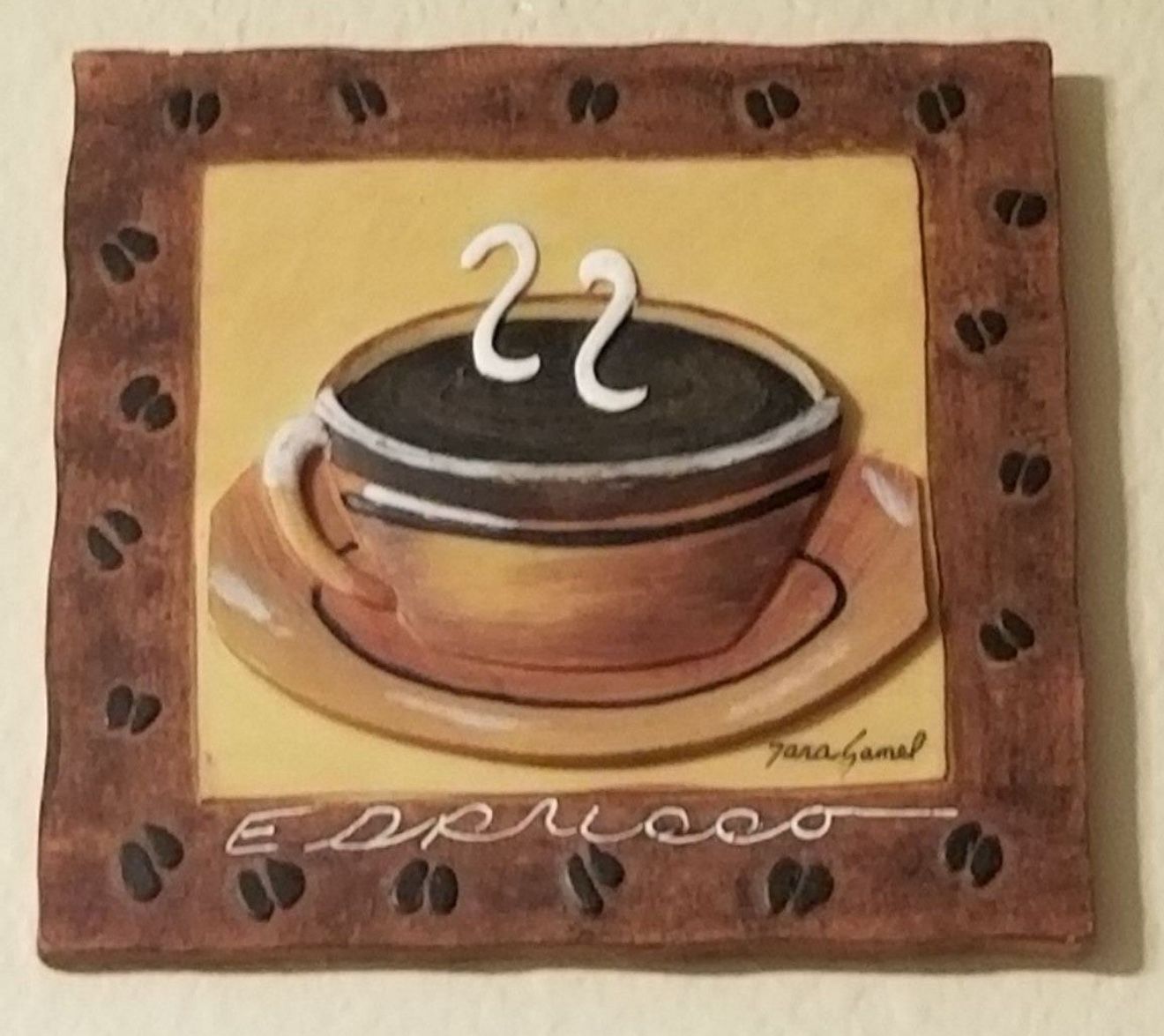 Set Of Four Decorative Resin Art Plaques By Artist Tara Gamel