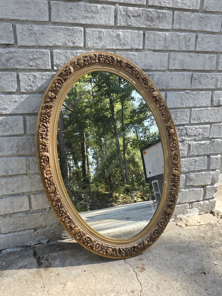 Vintage 70s Oval Mirror