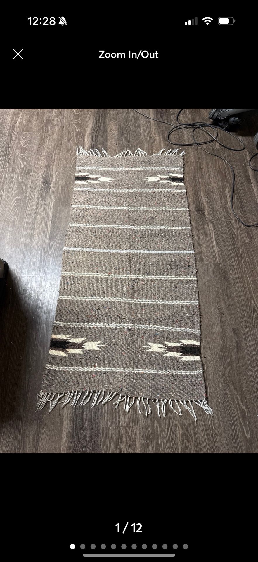 Native American Saddle Blanket Rug Old Navajo Fort McDowell Hand Woven Wool