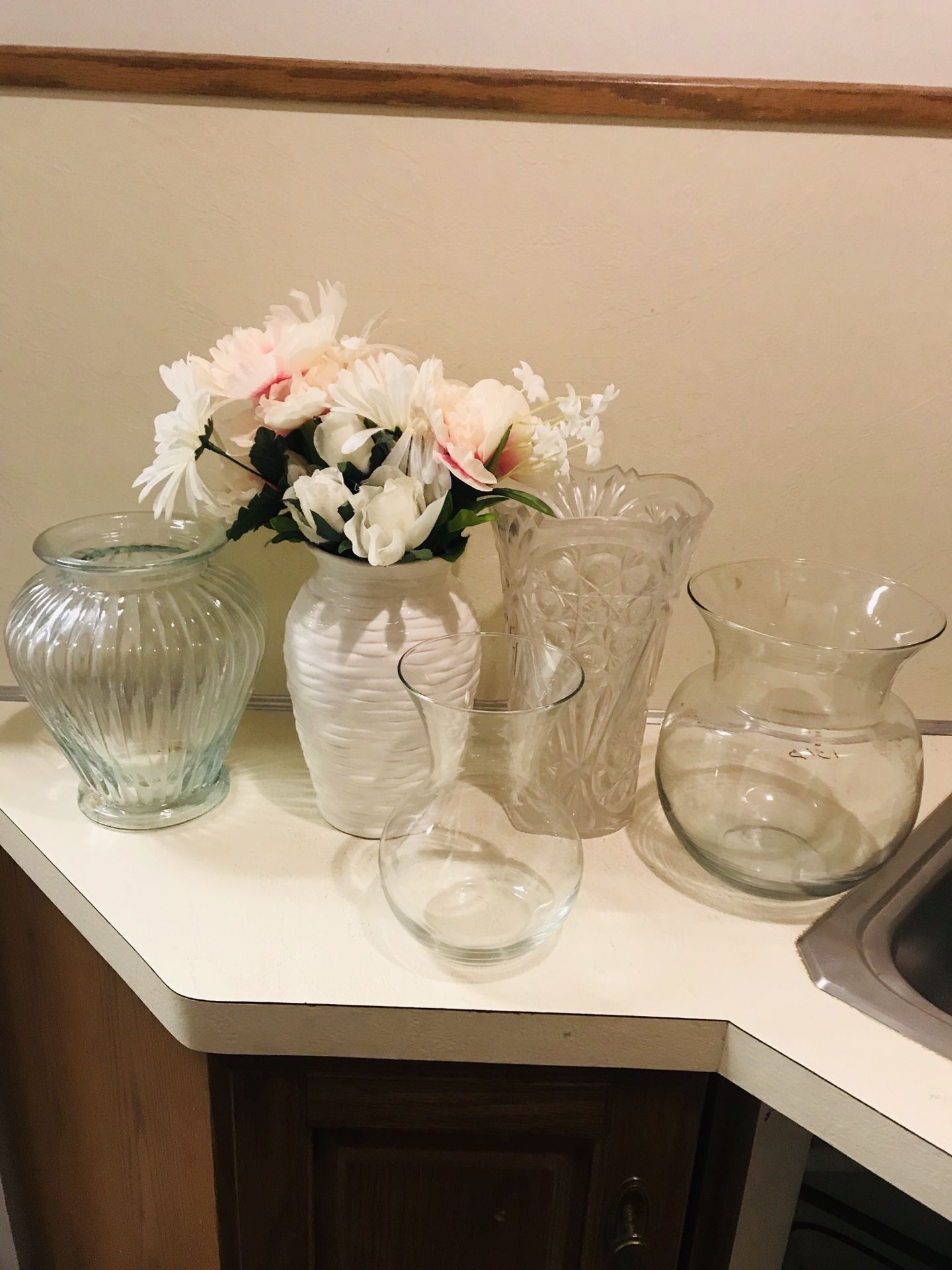 Glass flowers pots 5