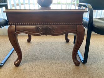 Real wood side tables and coffee table