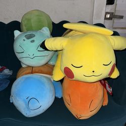 18” Sleeping Pokemon Plushies
