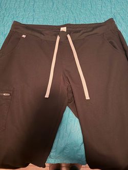 XL black jogger fig scrub pants