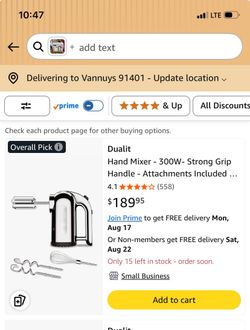 Dualit 300W Hand Mixer with Attachments