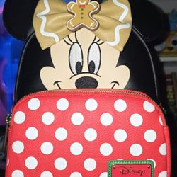 Loungefly Disney Minnie Holiday Mini Backpack with Bows