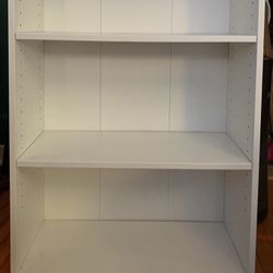 3 Tier White Bookshelf 