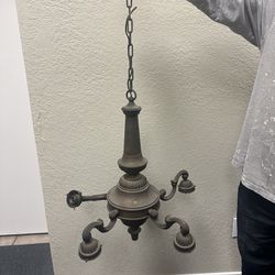 Antique Metal Hanging Lamp 21 Inches ( No Plug)