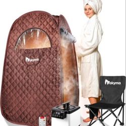 Portable Sauna for Home,2.6L 1000W Portable Steam Sauna Full Size Personal Steam Room,Sauna Tent with Steamer, 90 Minute Timer, Chair, Remote Control