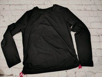 Wonder Nation Girls Black Swim Shirt Large 10/12
