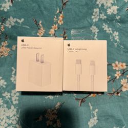 Apple 20watts Fast Charger USB-C Adapter and Charging Cable