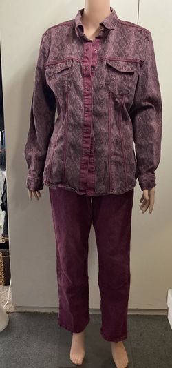 Dg2 snakeskin purple denim jacket pants set size large