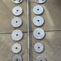 Weights Plates. / Bar.          90 Dollars 