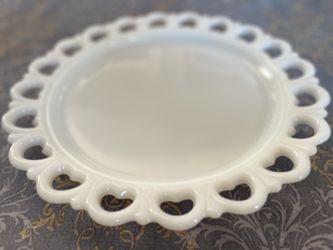 Vintage Milk Glass Plate 