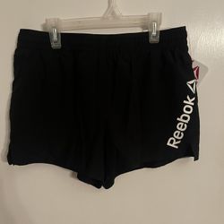 NEW Reebok Relaxed Black Shorts Built In Briefs Size Small