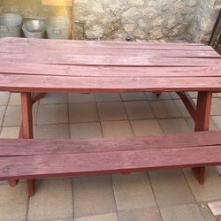 Solid wood 72in picnic table