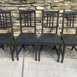 Set Of Four IKEA STEFAN  Black/ Brown Dining Chairs- Assembled And Ready To Use