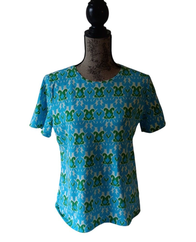 Talbots women's multicolored floral short-sleeve top size PL