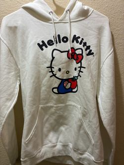 Hello Kitty White Graphic Pullover Hoodie