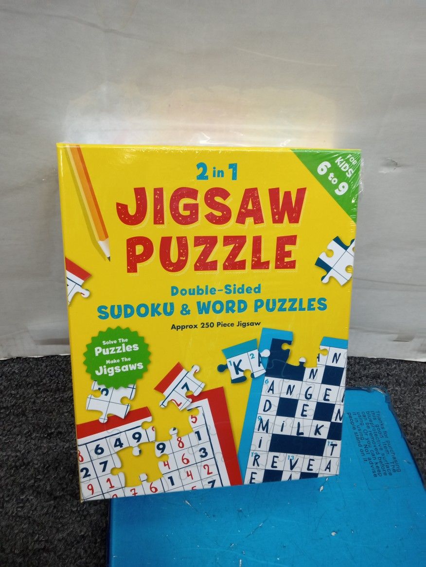 2 in 1 jigsaw puzzle double sided sudoku and word puzzles