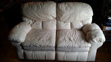 "Soft White" recliner couch