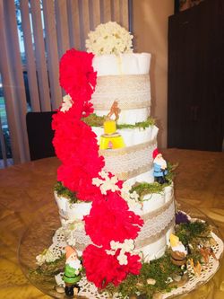 Woodland themed diaper cake