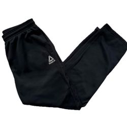 Reebok Mens Workout Nylon Sweatpants  Lightweight Tracksuit Pants Black/Gray 